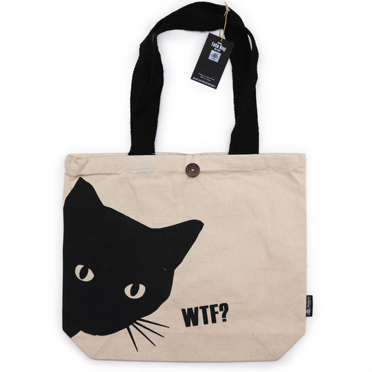 Iconic Basic Bag – Schwarze Katze – Natur 10 oz (36 x 43 x 10 cm)