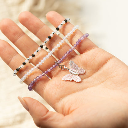 Conjunto de pulseras con piedras preciosas de ninfa espiritual - Luna llena