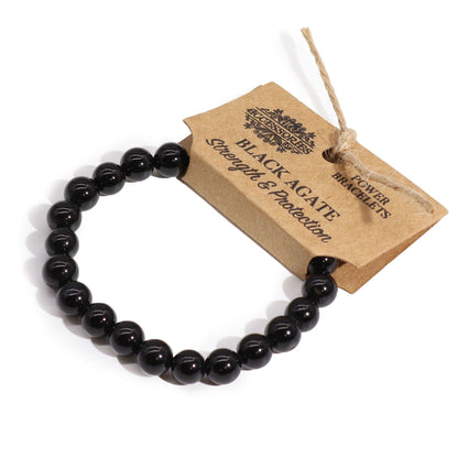 Brazalete de Energía Ágata Negra 8mm
