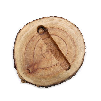 Petit support de téléphone en forme de bûche (fente) - Naturel