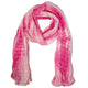 Foulard rose vif Nomad Sari pour les fêtes - Fil doré (180×50 cm)