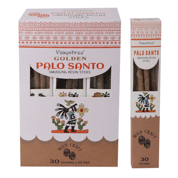 Varillas de resina para difuminar Palo Santo dorado de 30 g (6 unidades)