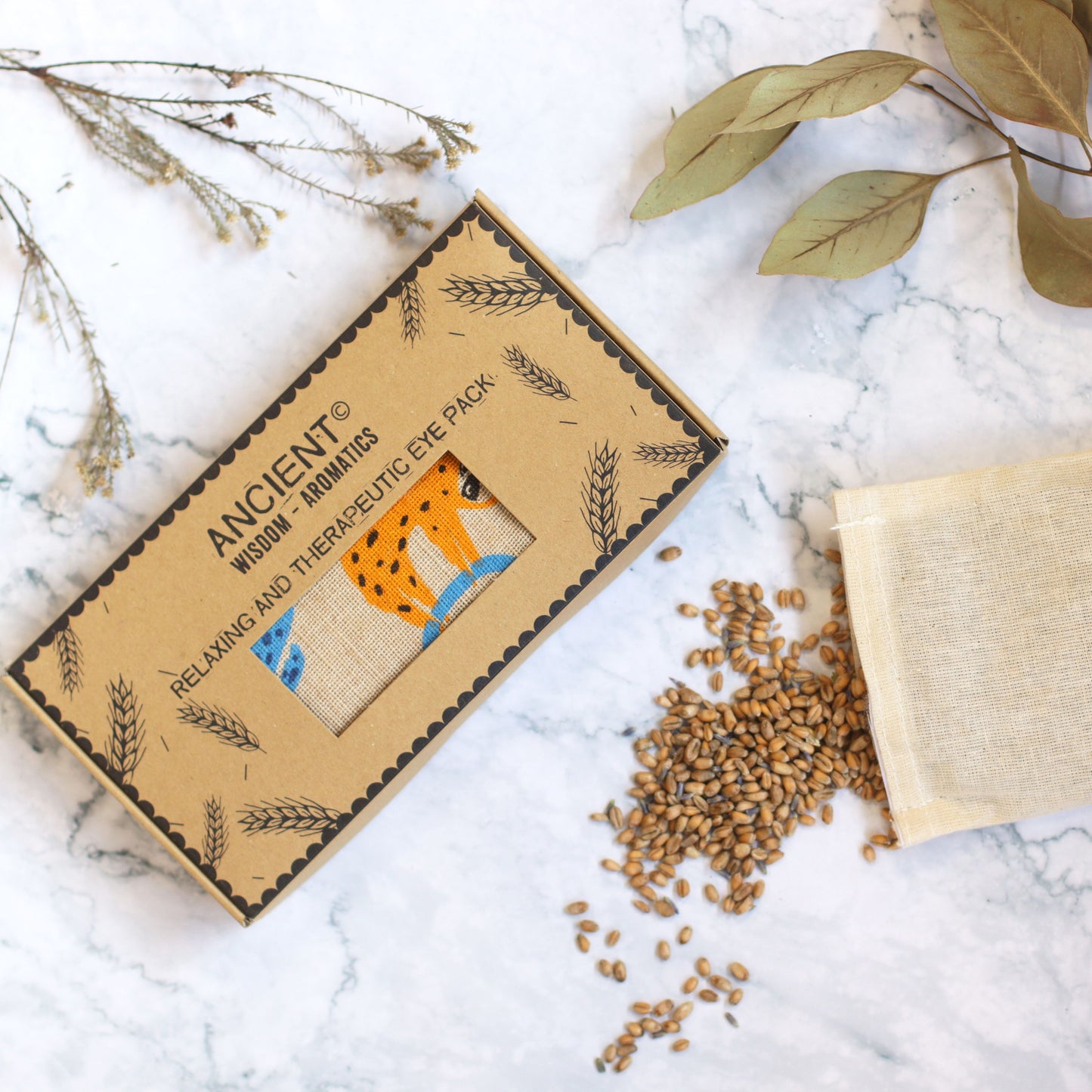 Coussin pour les yeux en coton naturel, lavande et jujube, dans un coffret cadeau - Lazy Sloth