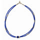 Collar nepalí extrafino de dos líneas - Colgante de ónix azul y lapislázuli