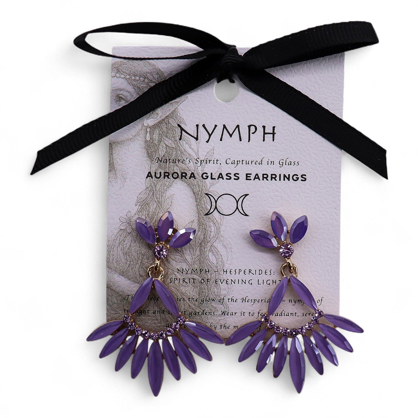 Lavande - Cristal Vintage - Longues Boucles d'oreilles Pendantes
