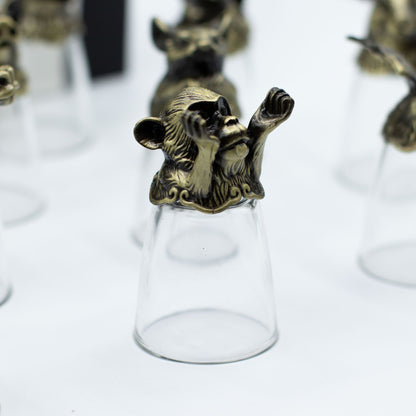 Vasos de chupito Bottom Up (25ml) - Bosque y Criaturas Místicas - Bronce Antiguo