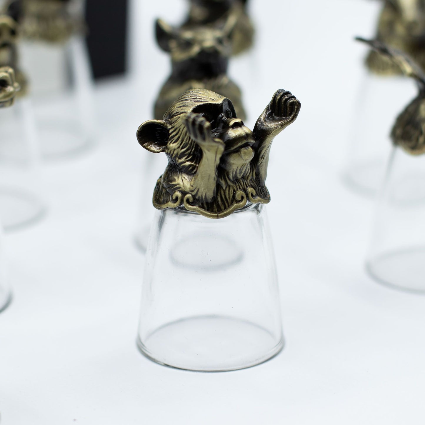 Vasos de chupito Bottom Up (25ml) - Bosque y Criaturas Místicas - Bronce Antiguo