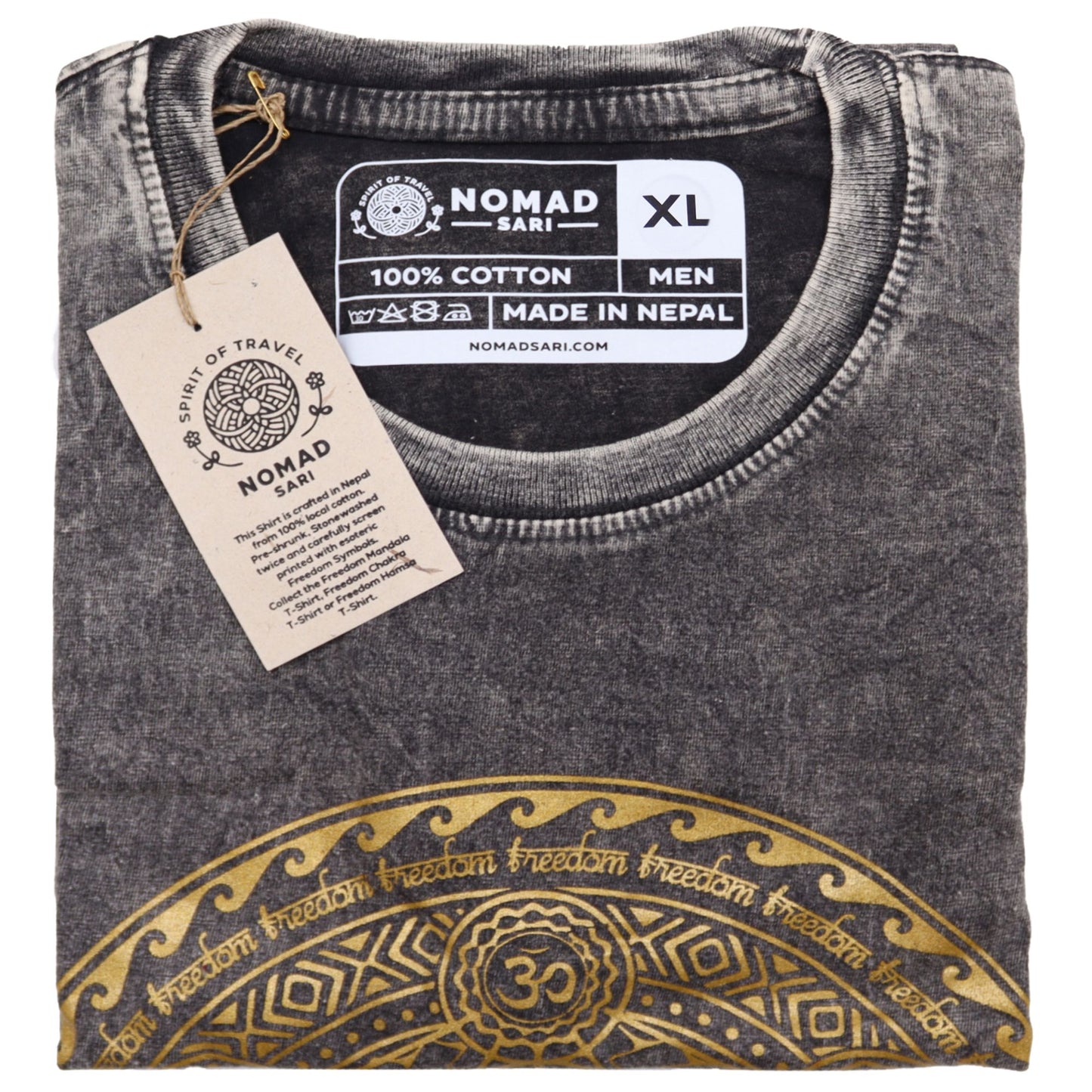 Nomad Sari Kleines T-Shirt – Chakra – Dunkelgrau