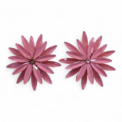 Rosa suave - Cristal vintage - Flores - Pendientes