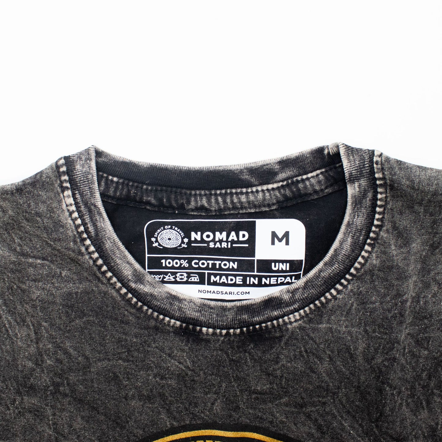 Nomad Sari Camiseta de algodón lavado a la piedra - Rebel - Carbón - Mediano