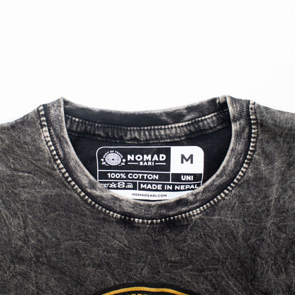 Nomad Sari Camiseta de algodón lavado a la piedra - Rebel - Carbón - Mediano