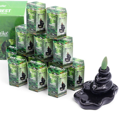 Pack de 10 Inciensos Masala Backflow - Selva Lluvia