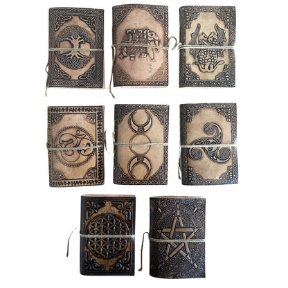 Carnets en cuir de taille moyenne assortis (5 x 3,5 pouces) - Vitrine