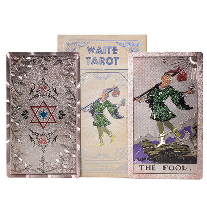 Juego de cartas de Tarot Waite con lámina de plata - con folleto