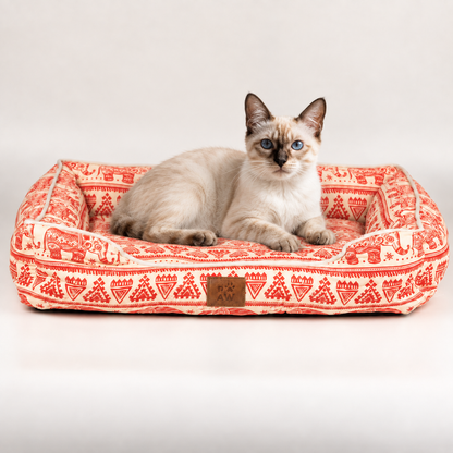 PAW Bed – Lucky Elephant – Rojo – 60 × 50 × 14cm