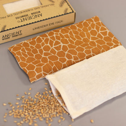 Almohada para los ojos de algodón natural lavanda y juco en caja de regalo - Madagascar Girafa