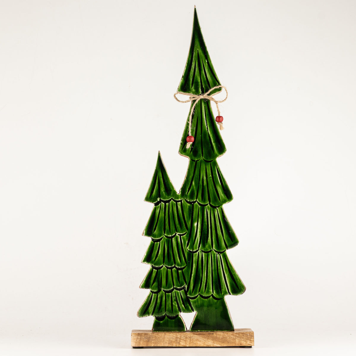 Perdido en el bosque - Grande - Dos árboles esmaltados - (45x15x2,5 cm)