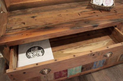Soporte de exhibición para bombas de baño - madera reciclada