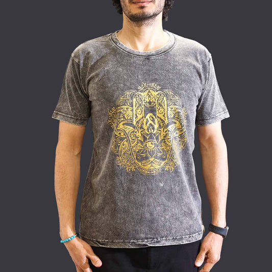 Camiseta Nomad Sari Mediana - Hamsa - Gris oscuro