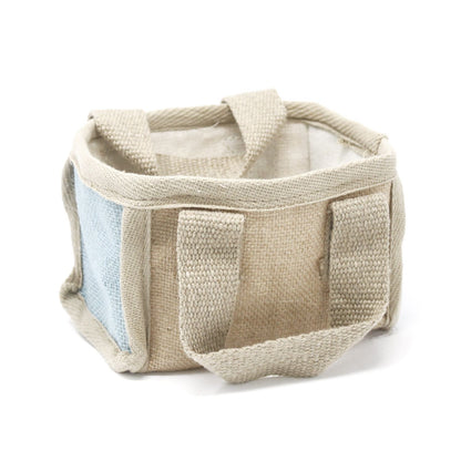 Cesta Pequeña Yute Azul 16x10x12cm