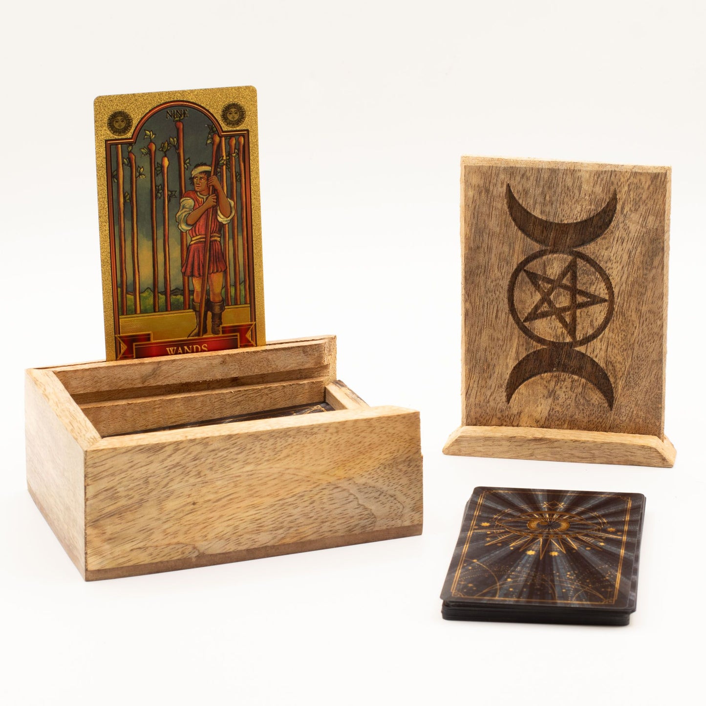 Petit coffret de tarot avec support pour cartes