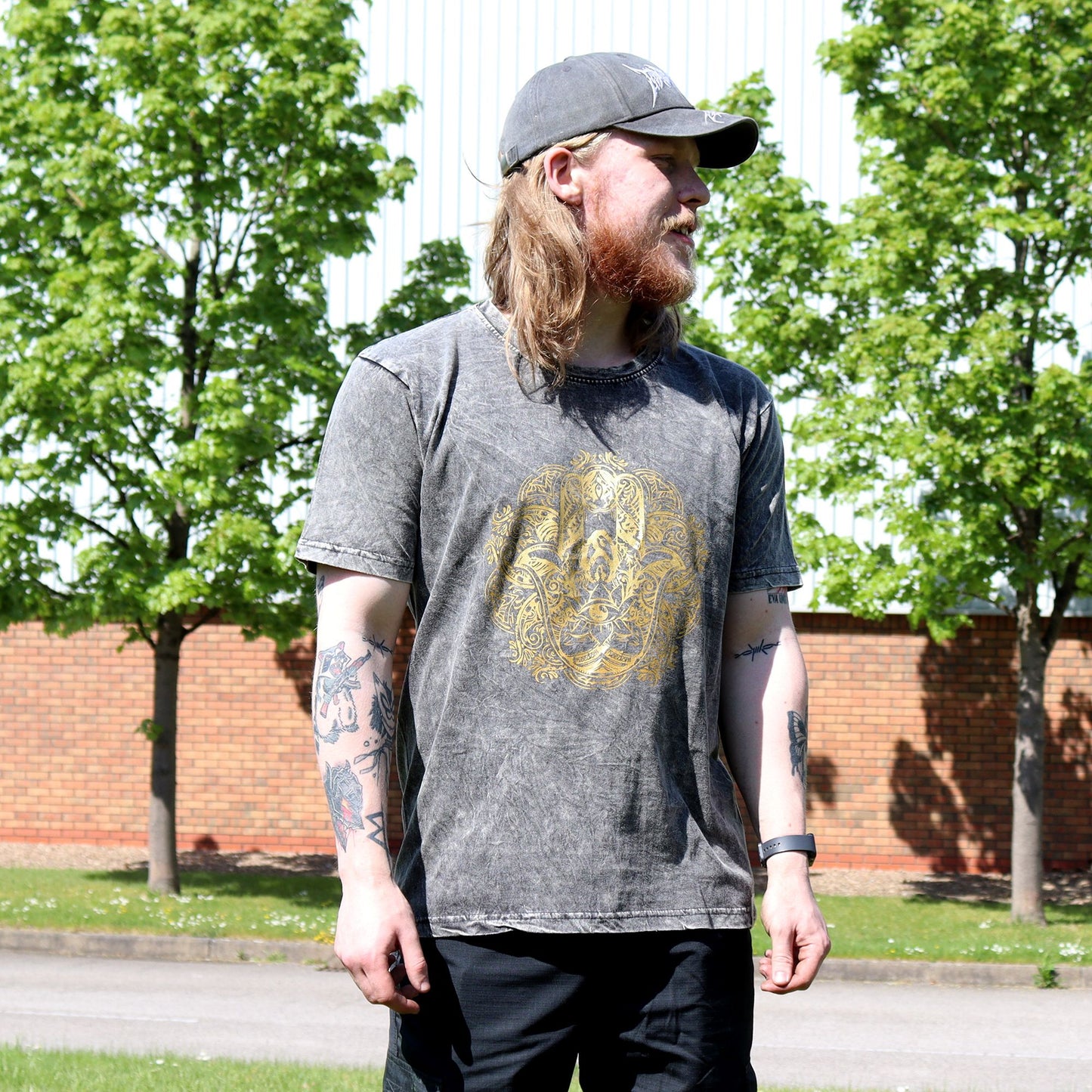 Nomad Sari Oversized T-Shirt – Hamsa – Dunkelgrau