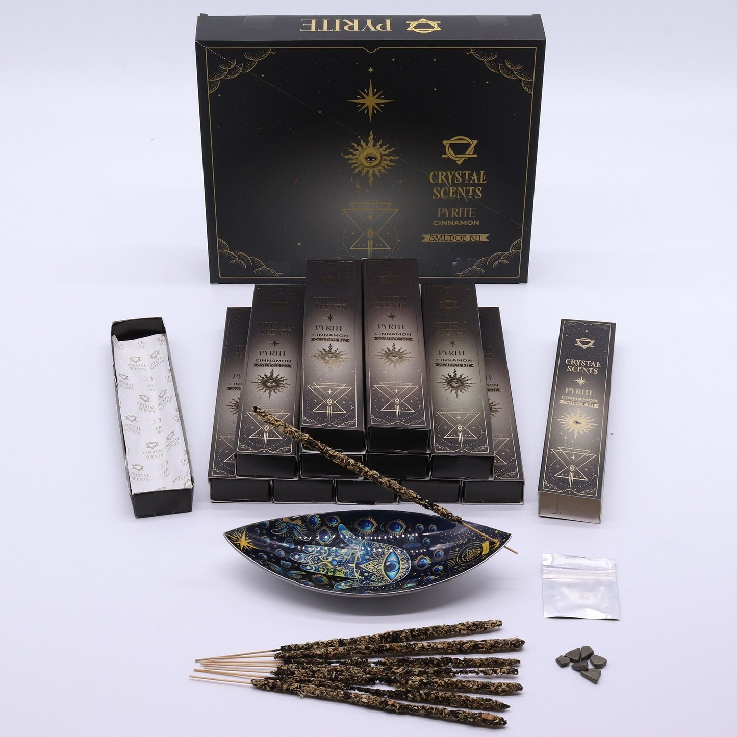 Encens purificateur au parfum de cristaux de pyrite - Cannelle