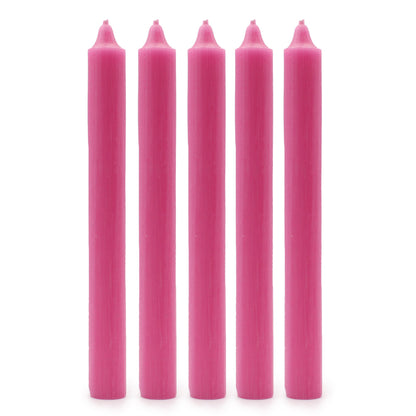 10 x Velas a Granel de Color Sólido - Rosa Profundo Rústico - Paquete de 10