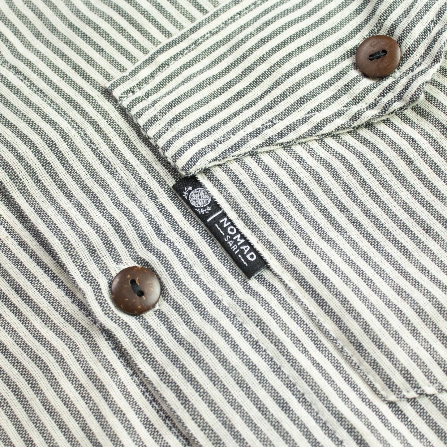 Nomad Sari Grandad Shirt - Piedra Gris - Mediano