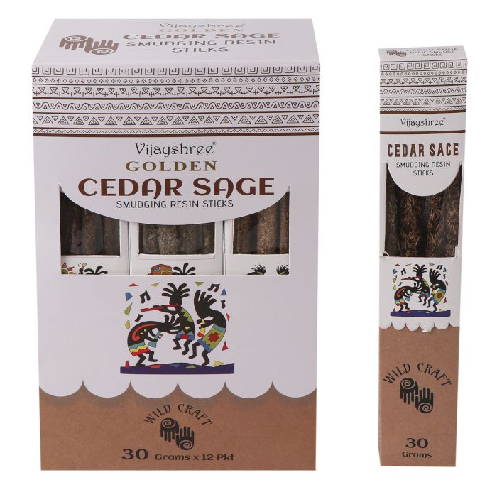 Varillas de resina para difuminar salvia y cedro dorado 30g (6 unidades)