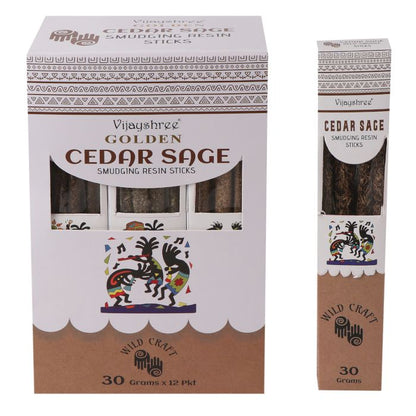 Varillas de resina para difuminar salvia y cedro dorado 30g (6 unidades)
