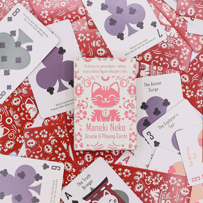 Glückskatzen-Spiel- und Orakelkarten – Maneki Neko Deck