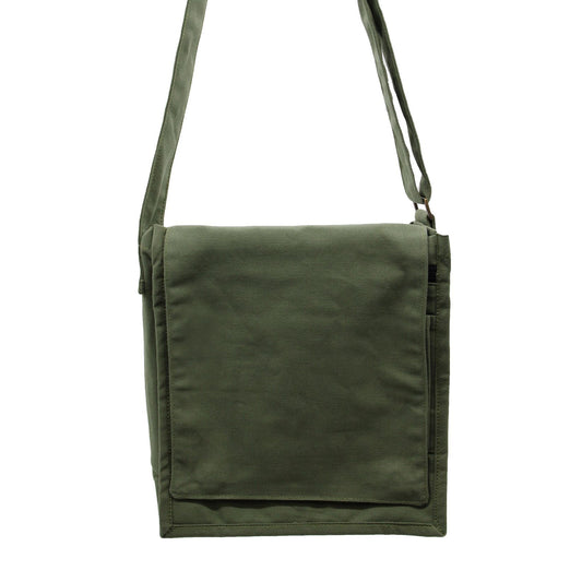Bolso mensajero de lona de algodón - Verde