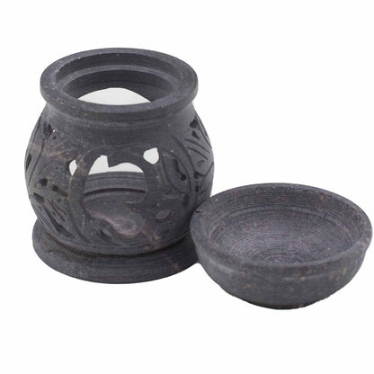 Kleiner Ölbrenner aus Speckstein 8cm - Om