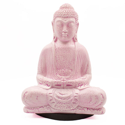 Lámpara Buda para meditación - craquelado de cereza - soporte ovalado