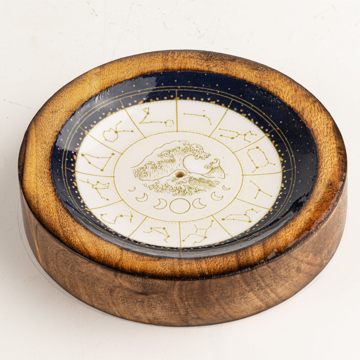 Mini cuenco y soporte para varitas de incienso Signo del Zodiaco – Acuario