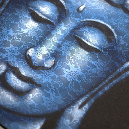 Cuadro de Buda - Detalle de Brocado en Azul