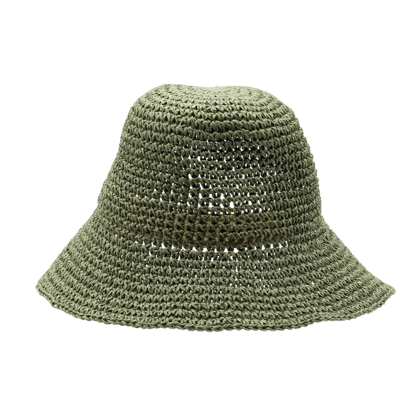 Chapeau de soleil souple en paille Nomad Sari - vert mousse