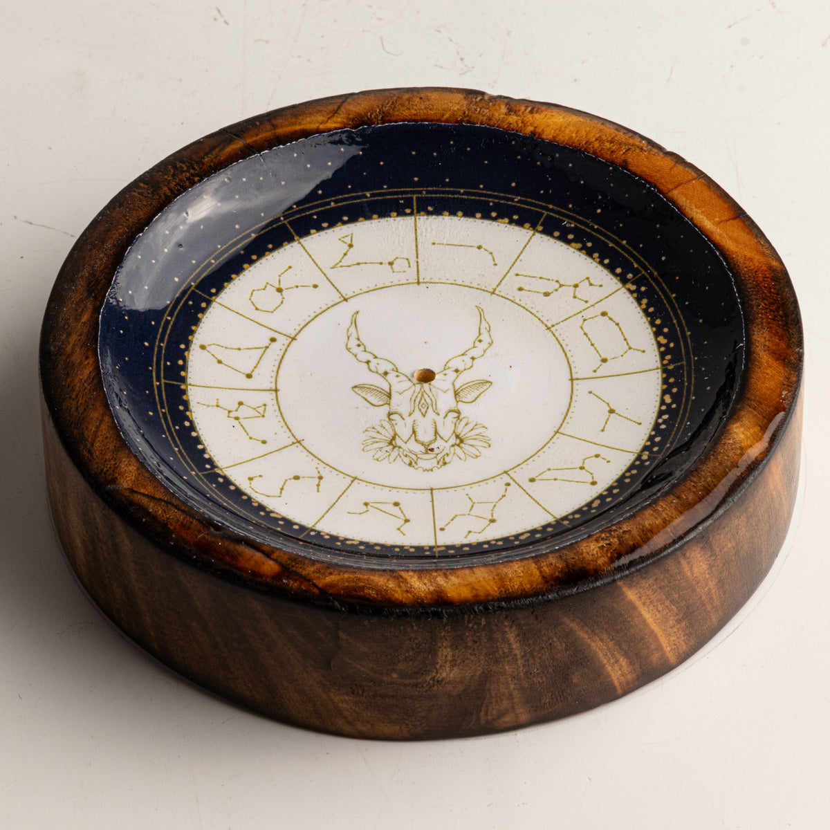 Mini cuenco y soporte para varitas de incienso Signo del Zodiaco – Capricornio