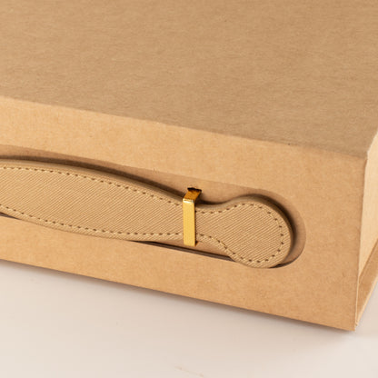 Caja de regalo plegable - cesta de regalo mediana (24x18.2x8cm) - marrón kraft