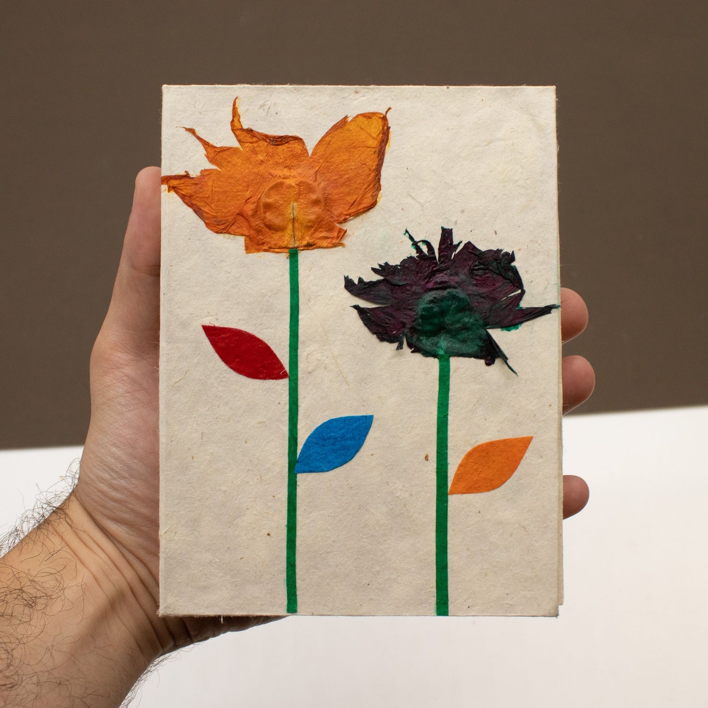 Med Lokta Notebook (15x12cm) - 45 leafs - Crafted Real Himalayan Floral Design
