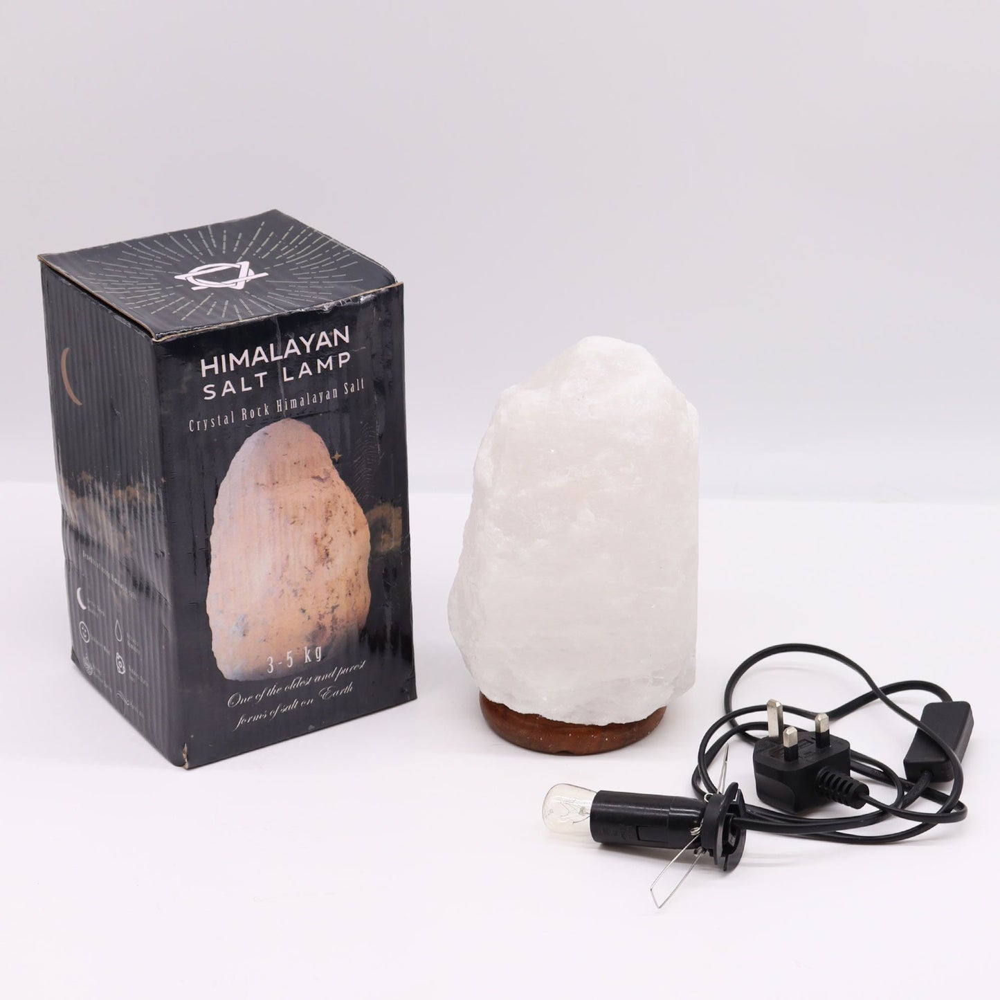 Lampe de sel de roche de l'Himalaya et base : environ 3 à 5 kg