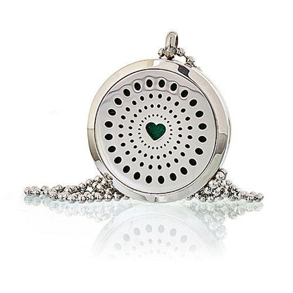 Collar Difusor Aromaterapia Corazón Diamantes 30mm