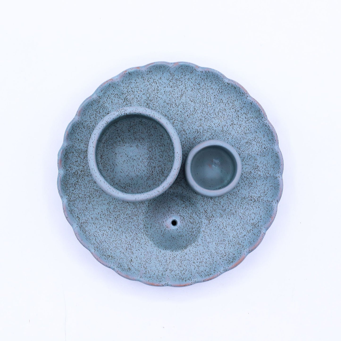 Varita de Palo Santo y Soporte para Sahumerios - Flor de loto - Azul