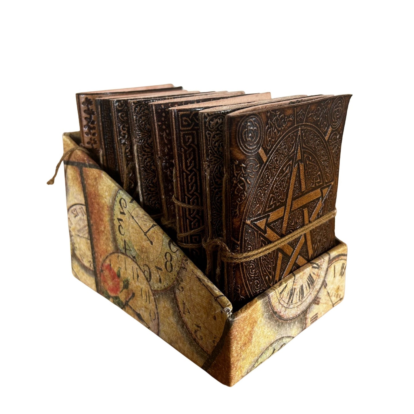 Carnets en cuir de taille moyenne assortis (5 x 3,5 pouces) - Vitrine