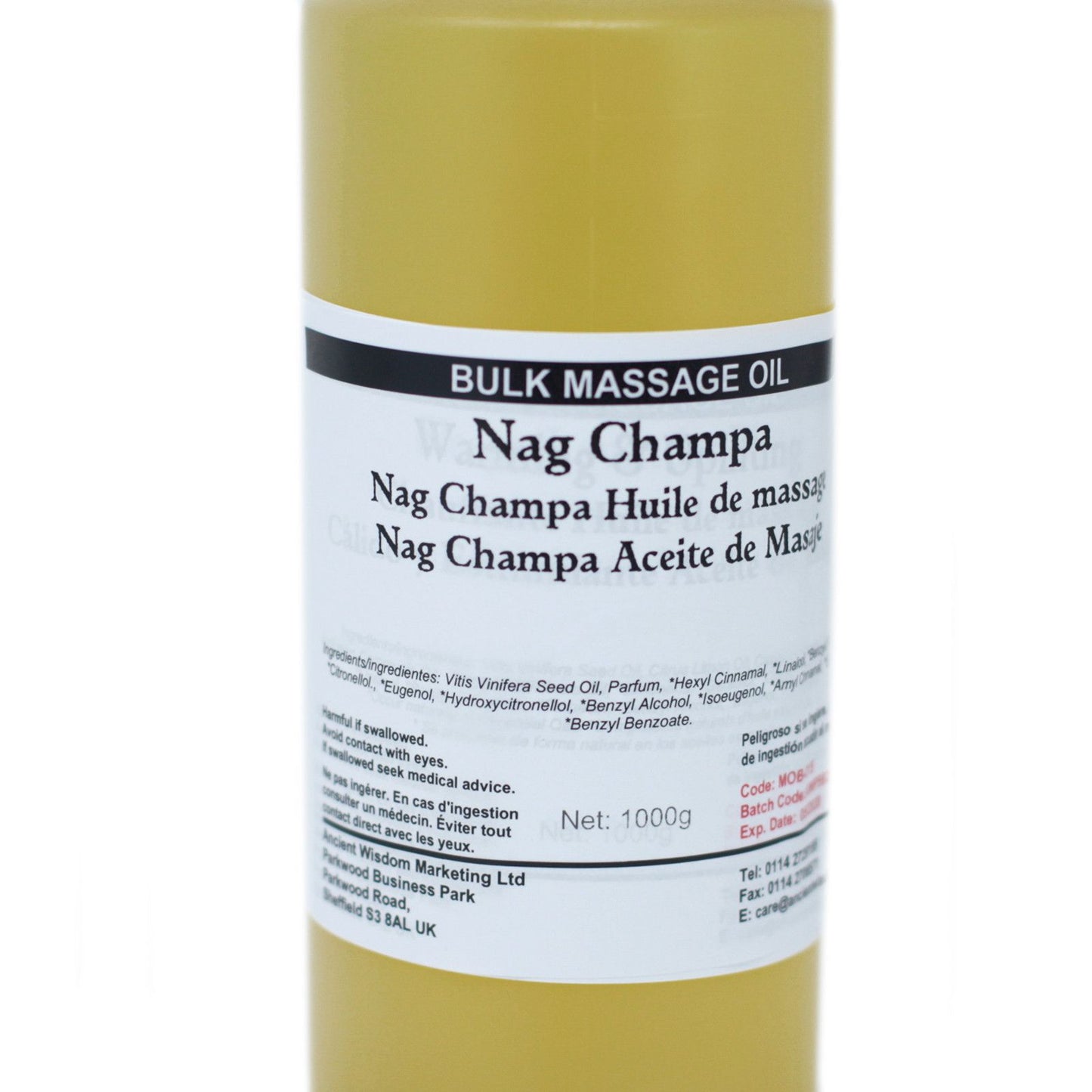 Aceite de Masaje 1kg Nag Champa Aromaterapia