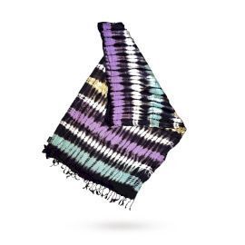 Java Boho Art Schal/Bandana – Mehrfarbige Streifen – 30 x 200 cm
