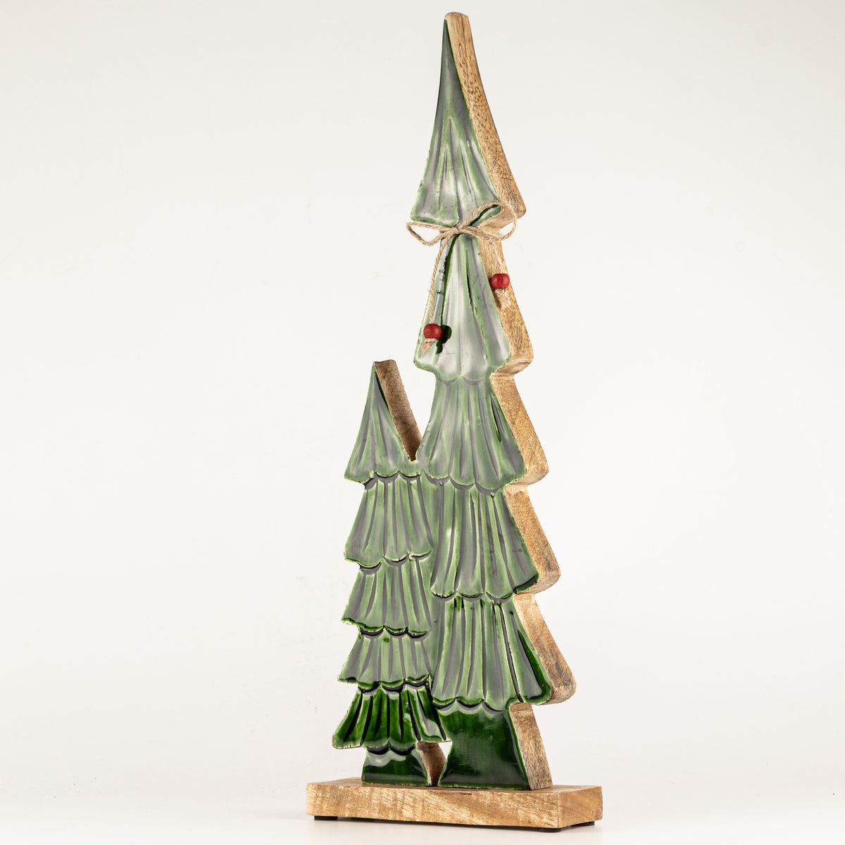 Perdido en el bosque - Grande - Dos árboles esmaltados - (45x15x2,5 cm)