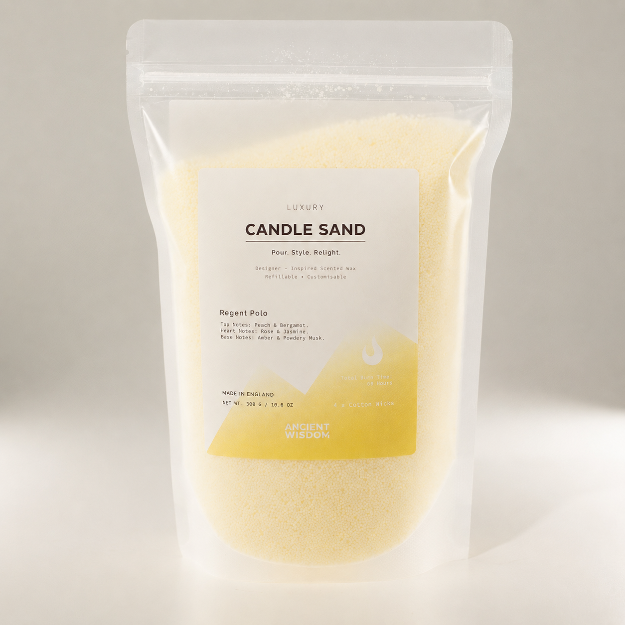 Vela perfumada Arena - Crema - Regent Polo - 300 g