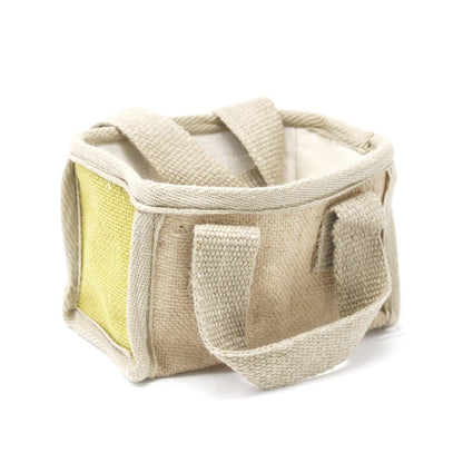 Cesta Pequeña Yute Amarillo 16x10x12cm